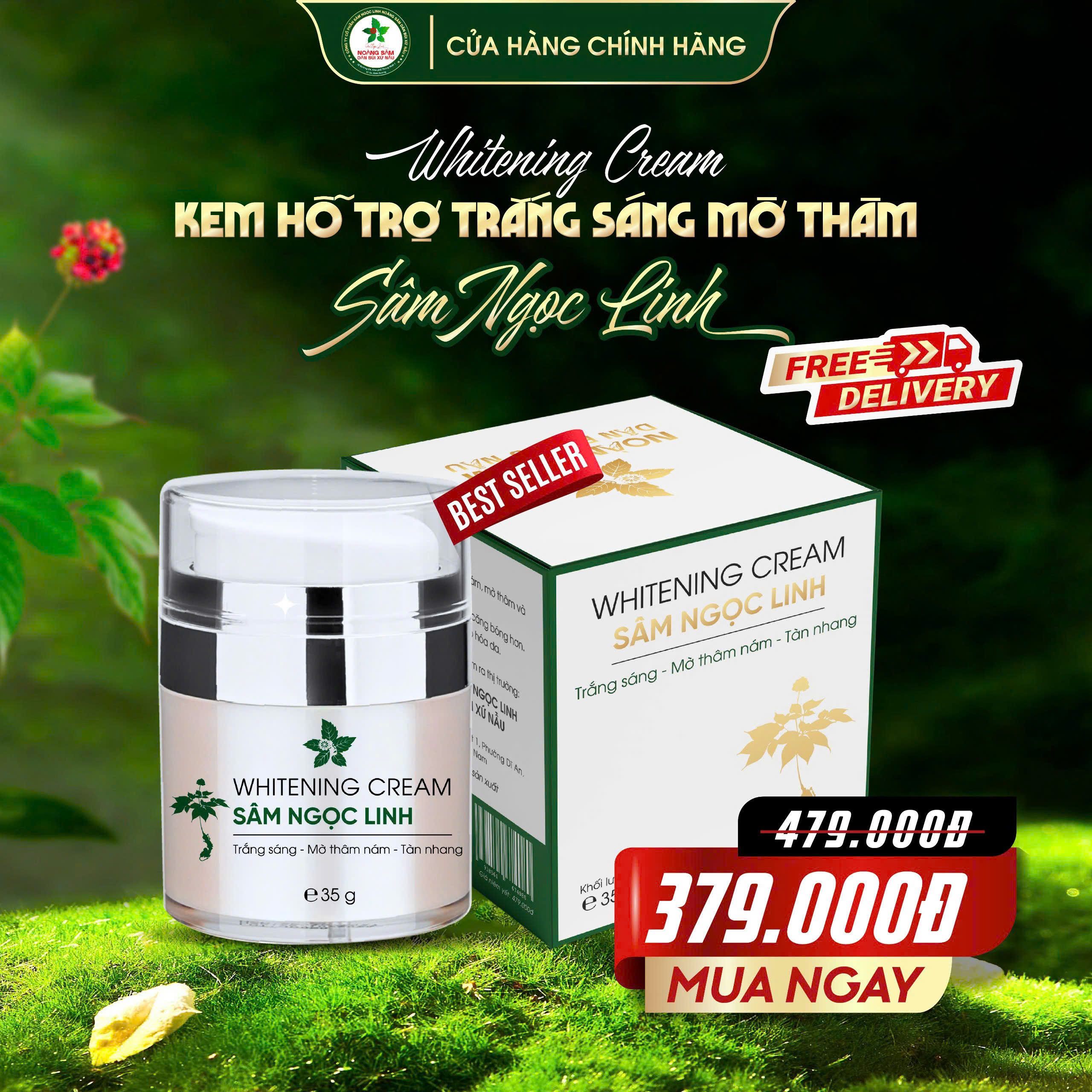 Kem hỗ trợ trắng sáng mờ thâm Sâm Ngọc Linh